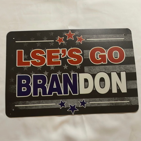 “LSE’s Go Brandon” Tin/Metal Sign Man Cave Decor Metal Sign 12”x 8” - Picture 1 of 6